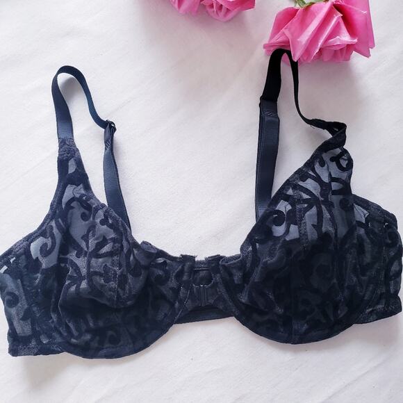 Rare Vintage 90s Victoria's Secret Gold Label Black Floral Velvet Bodysuit Set - Picture 6 of 16